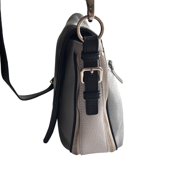 Kate Spade Black & Gray Leather Expandable Crossbody Bag - Picture 4 of 14